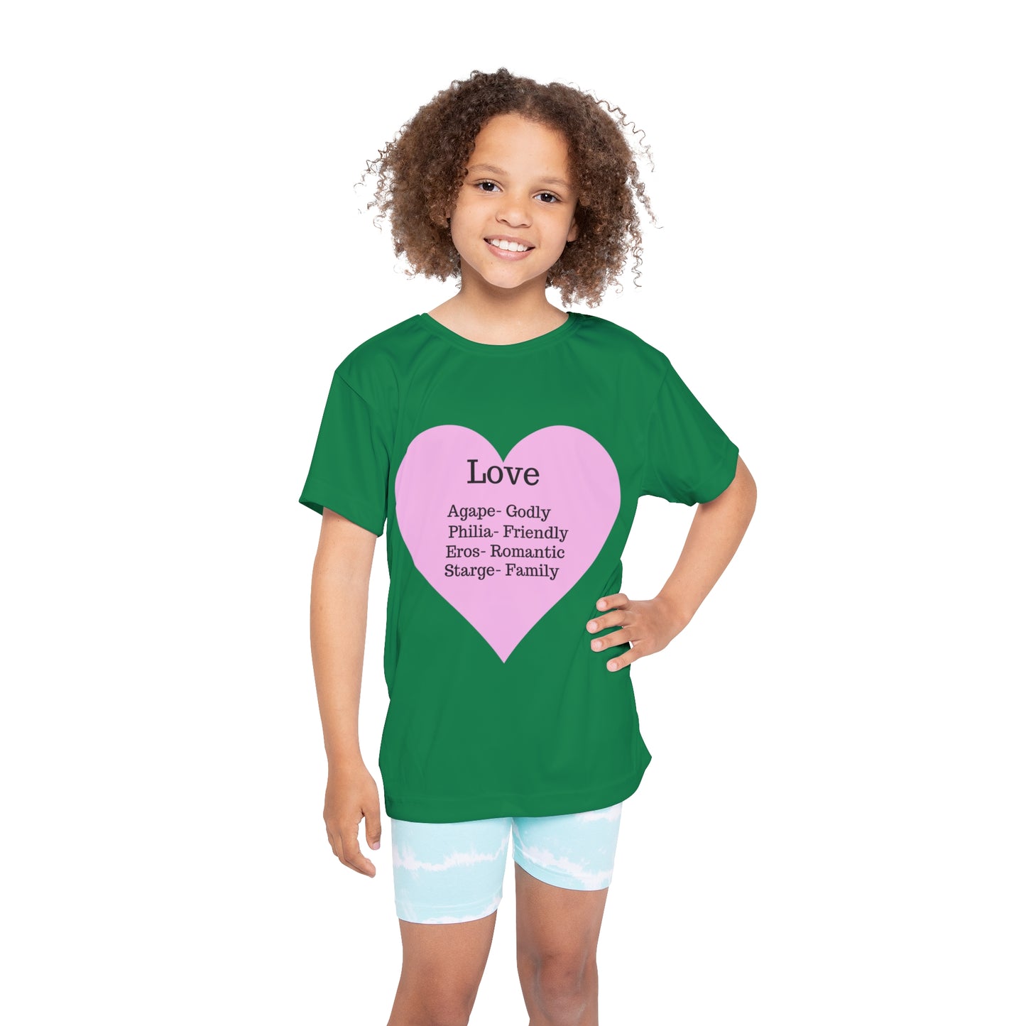 Types of Love Heart Kids Performance Jersey (Dark Green)