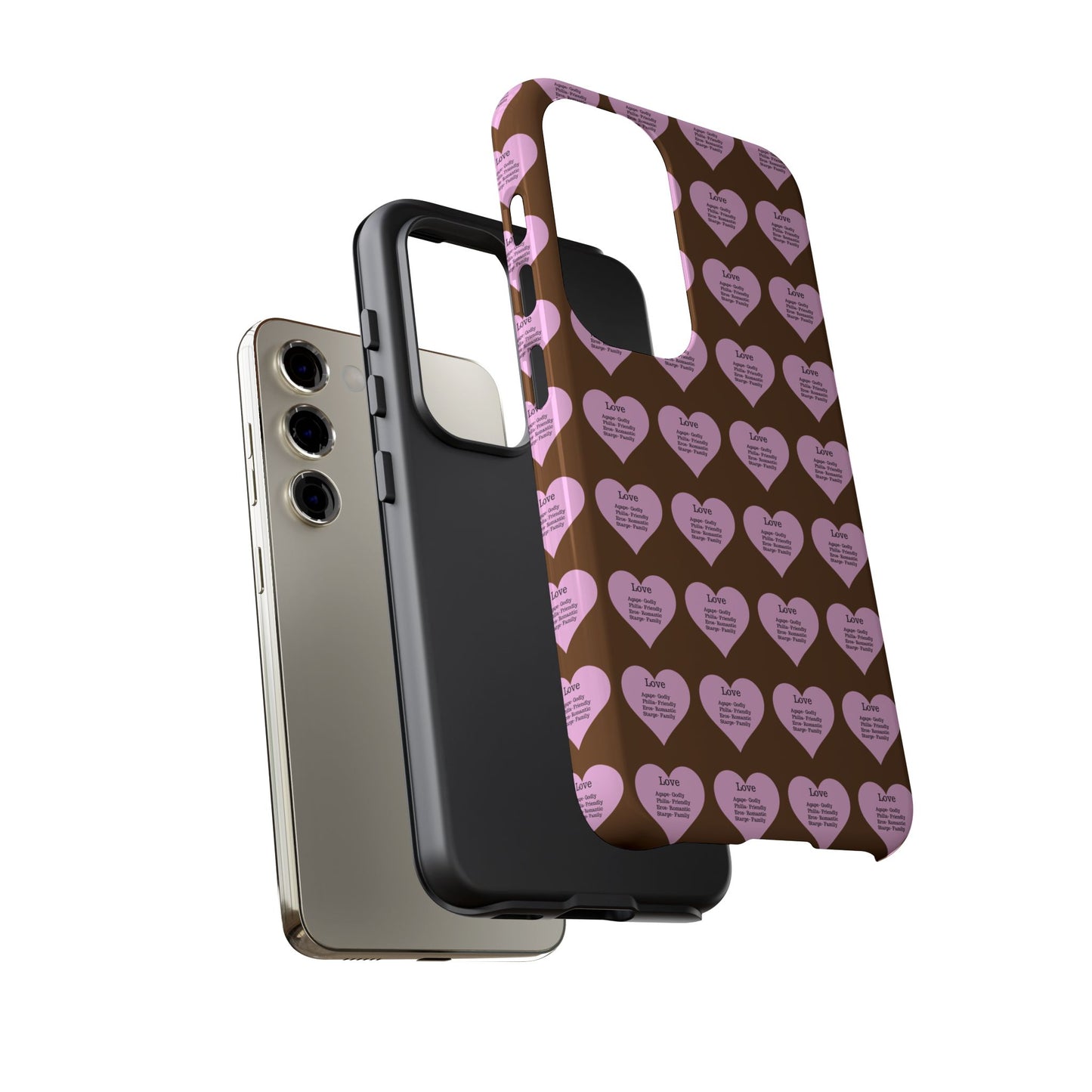 Hearts-A-Flutter Phone Case (Samsung)(Brown)