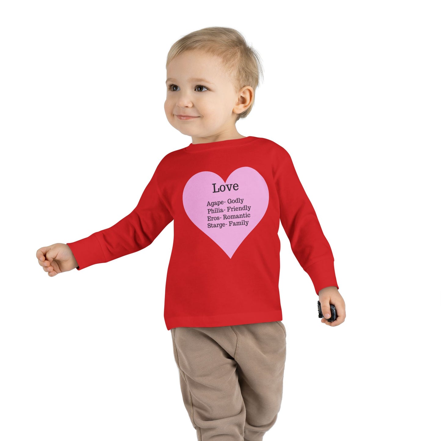 Types of Love Heart Toddler Long Sleeve Tee