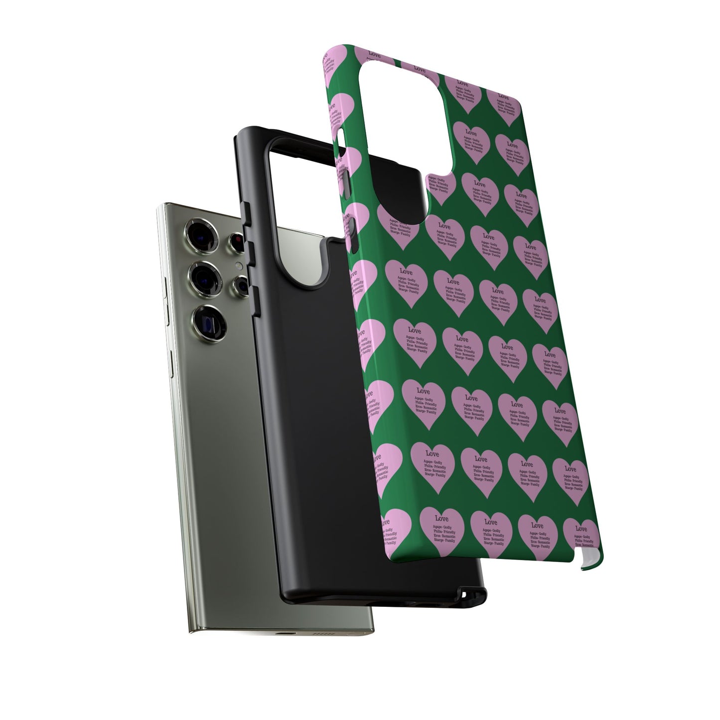 Hearts-A-Flutter Phone Case (Samsung)(Dark green)