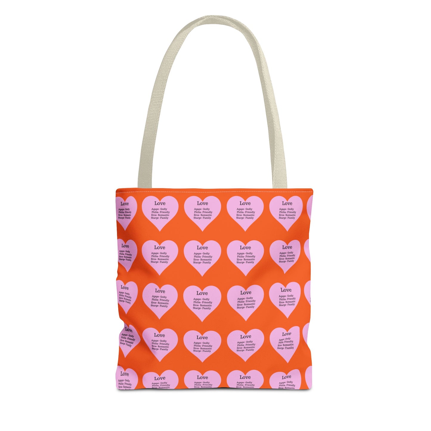 Pink Hearts Tote Bag (Orange)