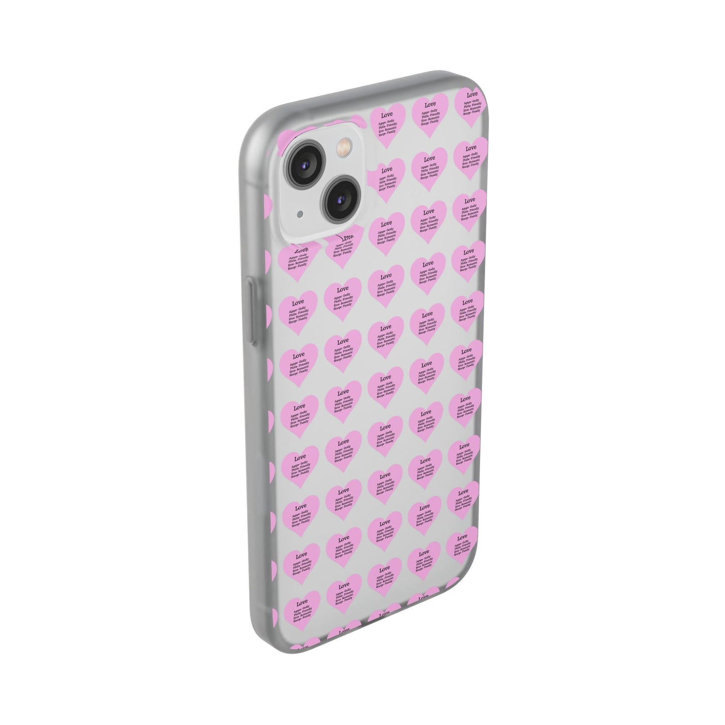Pink Hearts Transparent Phone Case