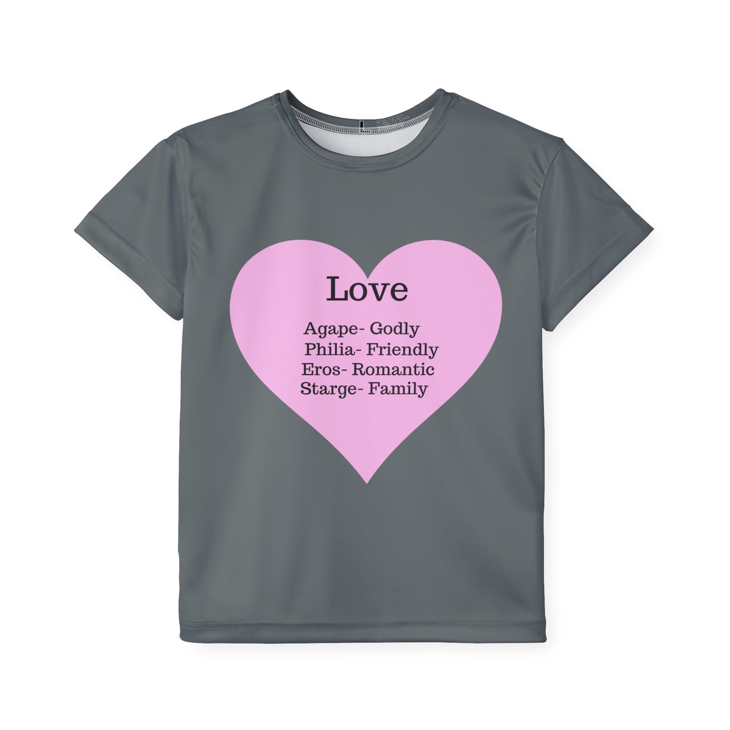 Types of Love Heart Kids Performance Jersey (Dark Grey)