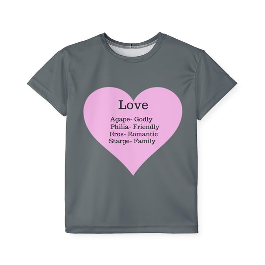 Types of Love Heart Kids Performance Jersey (Dark Grey)
