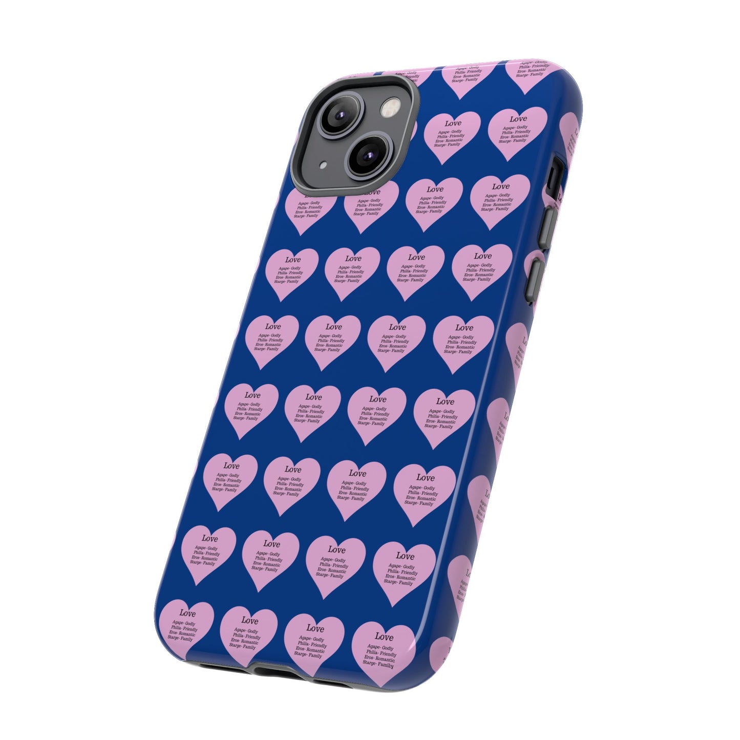 Hearts-A-Flutter Phone Case (iPhone, Google Pixel)(Dark blue)