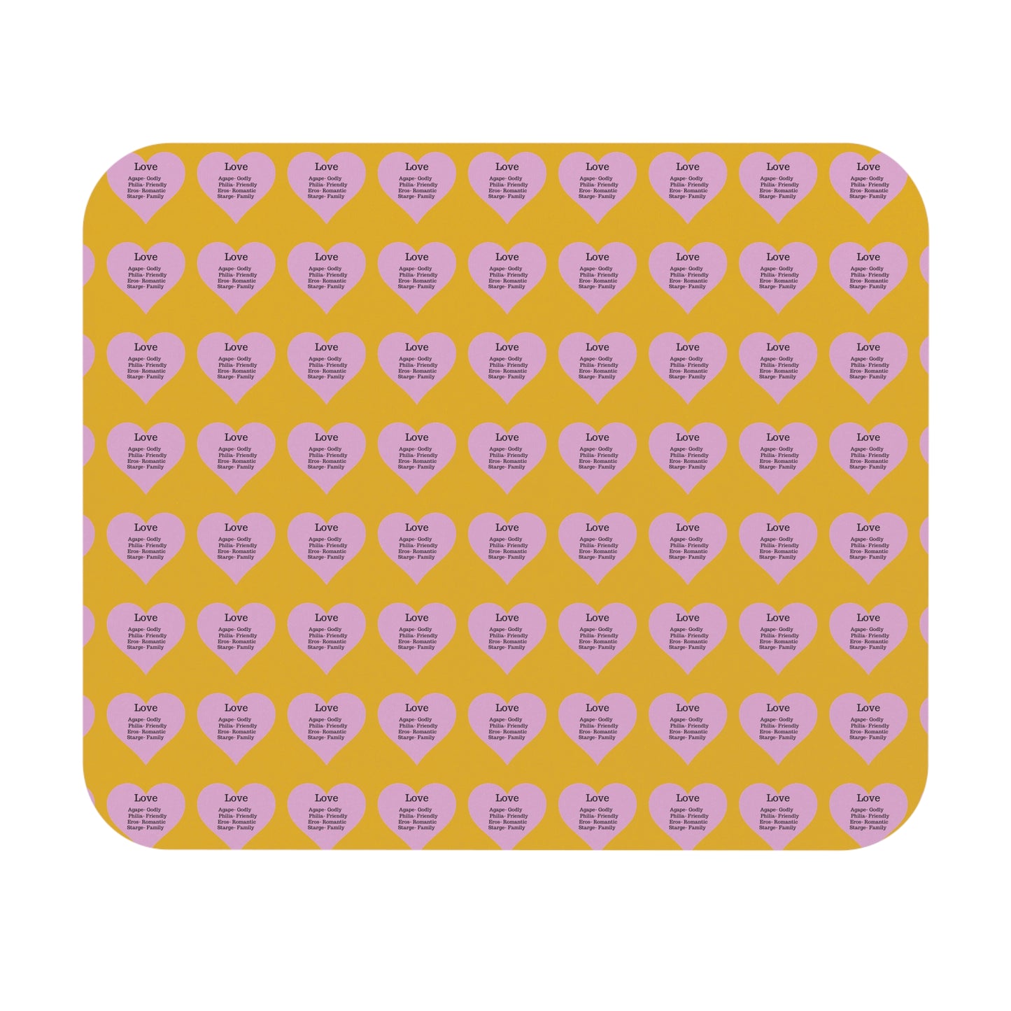 The Four Loves Mouse Pad Pattern Look (Yellow)
