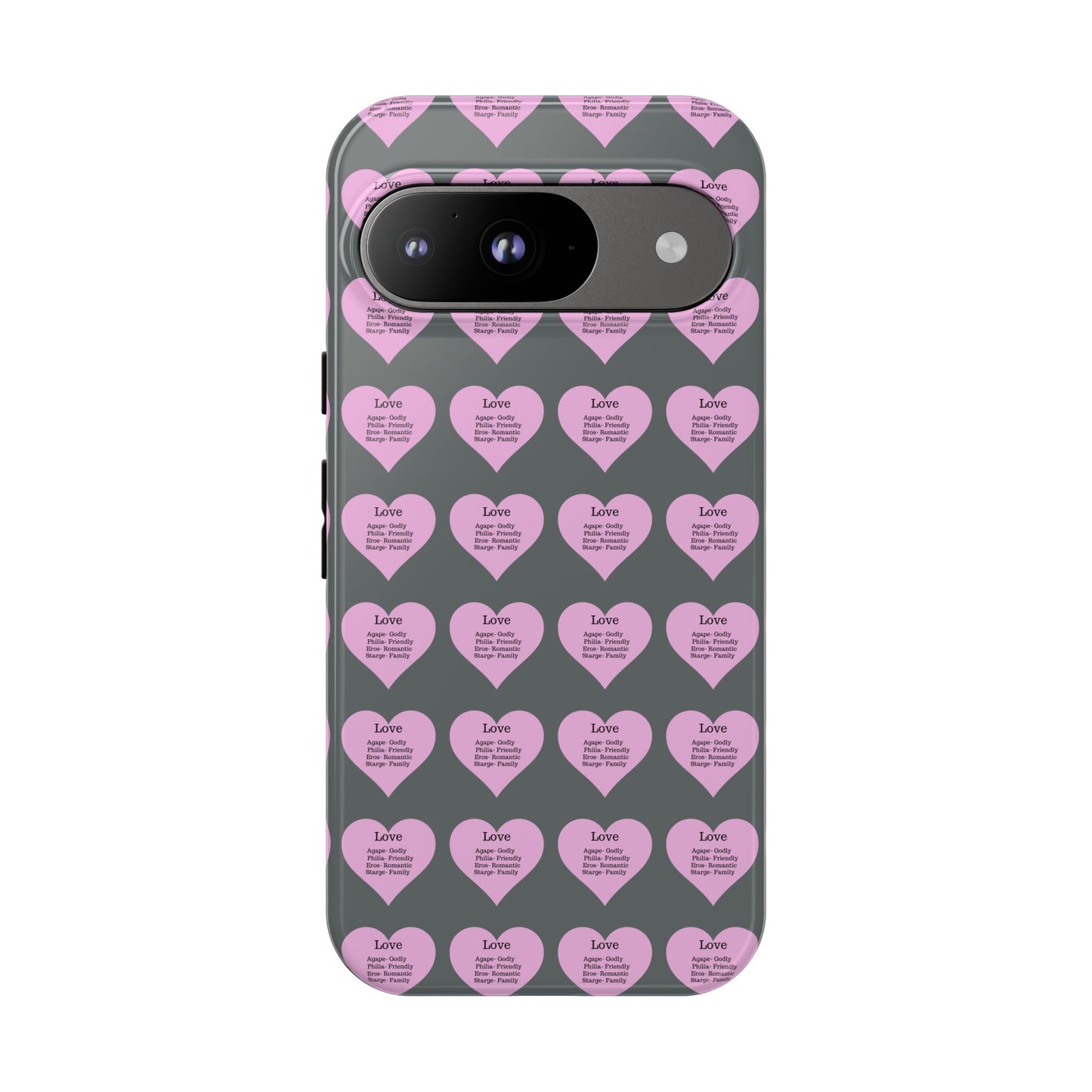 Hearts-A-Flutter Phone Case (iPhone, Google Pixel)(Dark grey)