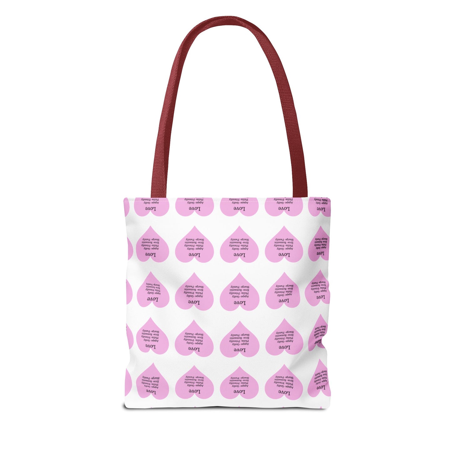 Pink Hearts Tote Bag (White)