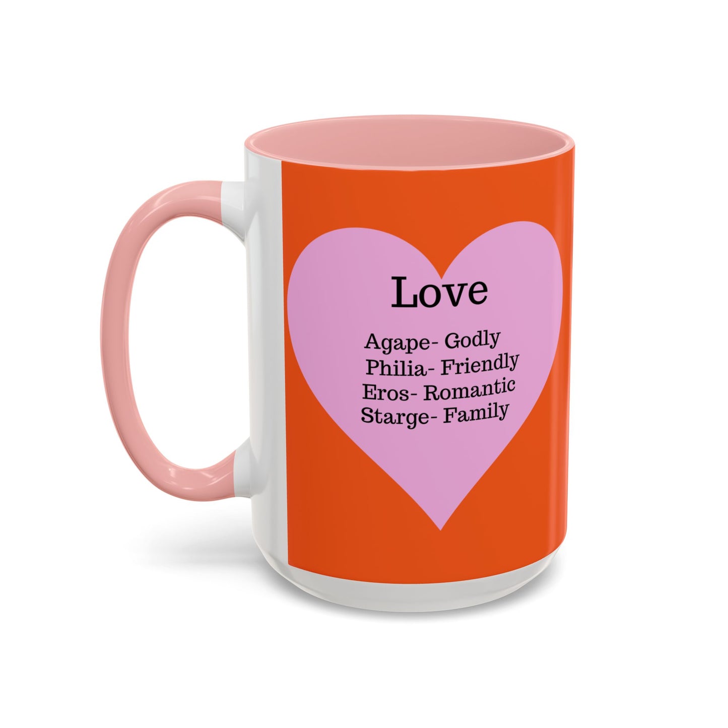 Charming Heart Accent Coffee Mug (Orange)