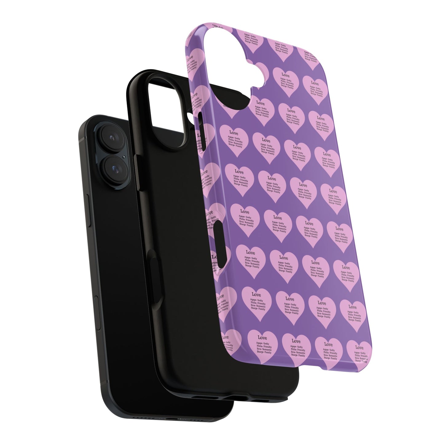 Hearts-A-Flutter Phone Case (iPhone, Google Pixel)(Light purple)