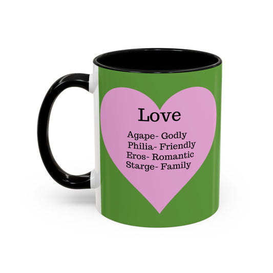 Charming Heart Accent Coffee Mug (Green)
