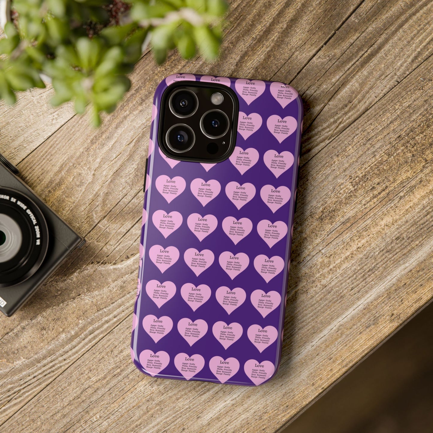 Hearts-A-Flutter Phone Case (iPhone, Google Pixel)(Purple)