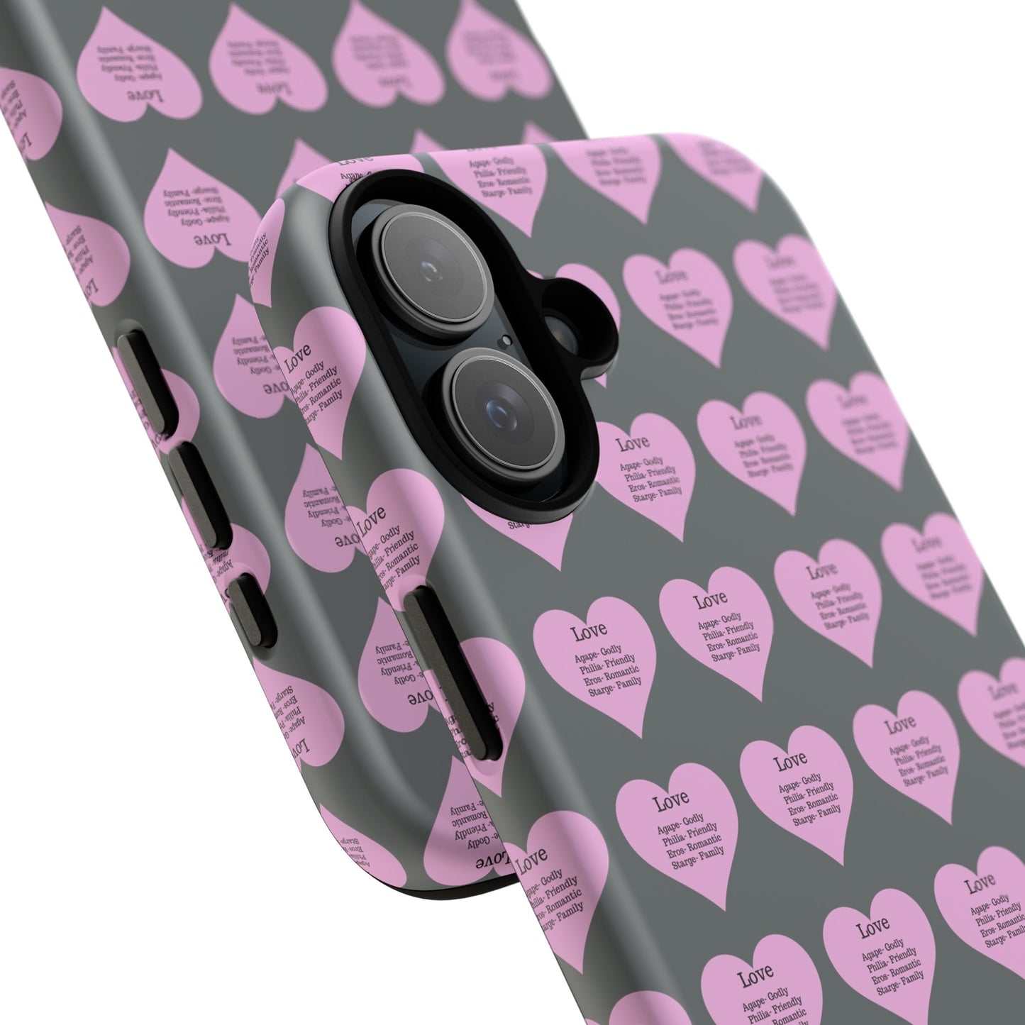 Hearts-A-Flutter Phone Case (iPhone, Google Pixel)(Dark grey)
