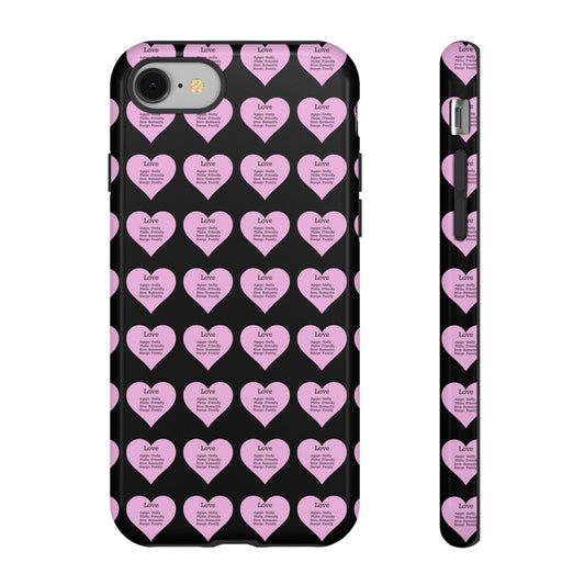 Hearts-A-Flutter Phone Case (iPhone, Google Pixel)(Black)
