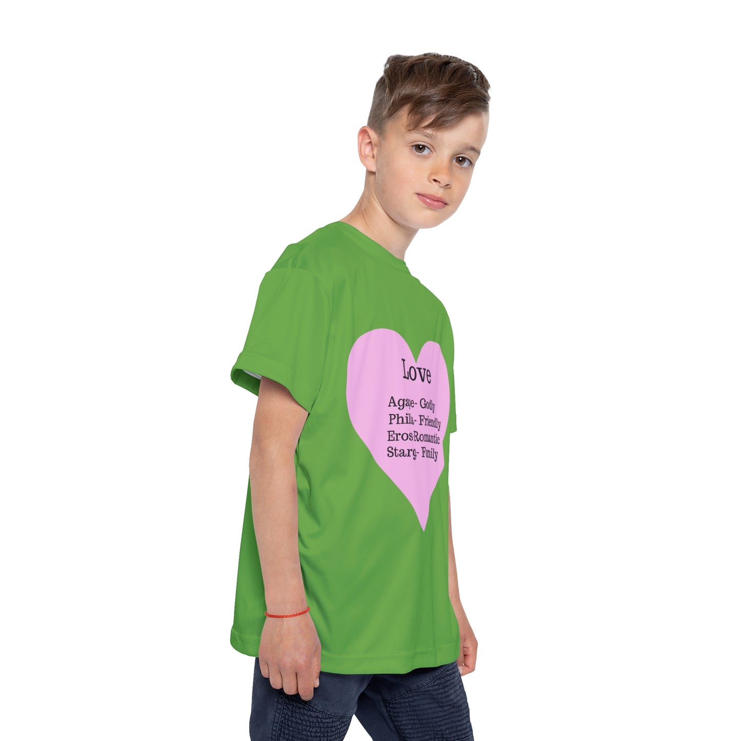 Types of Love Heart Kids Performance Jersey (Green)