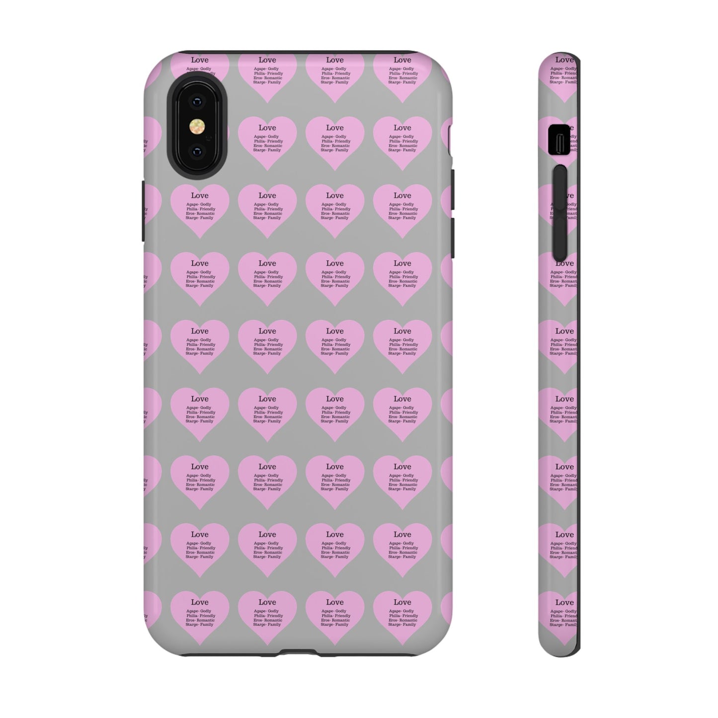 Hearts-A-Flutter Phone Case (iPhone, Google Pixel)(Light grey)