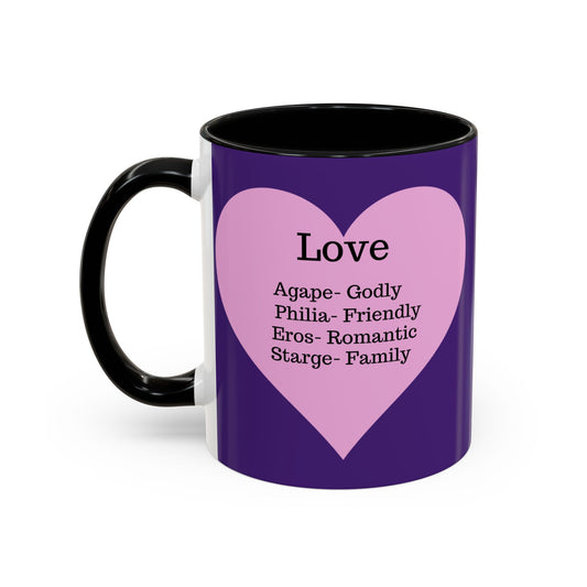 Charming Heart Accent Coffee Mug (Purple)