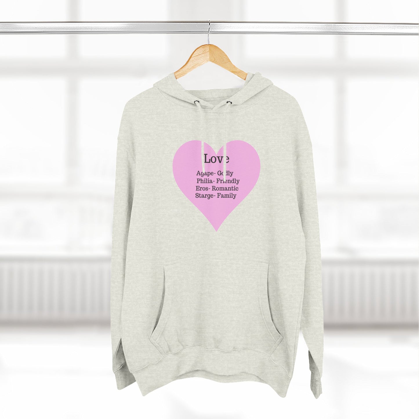 Cozy Heartfelt Love Fleece Hoodie | Soft Three-Panel Everyday Comfort