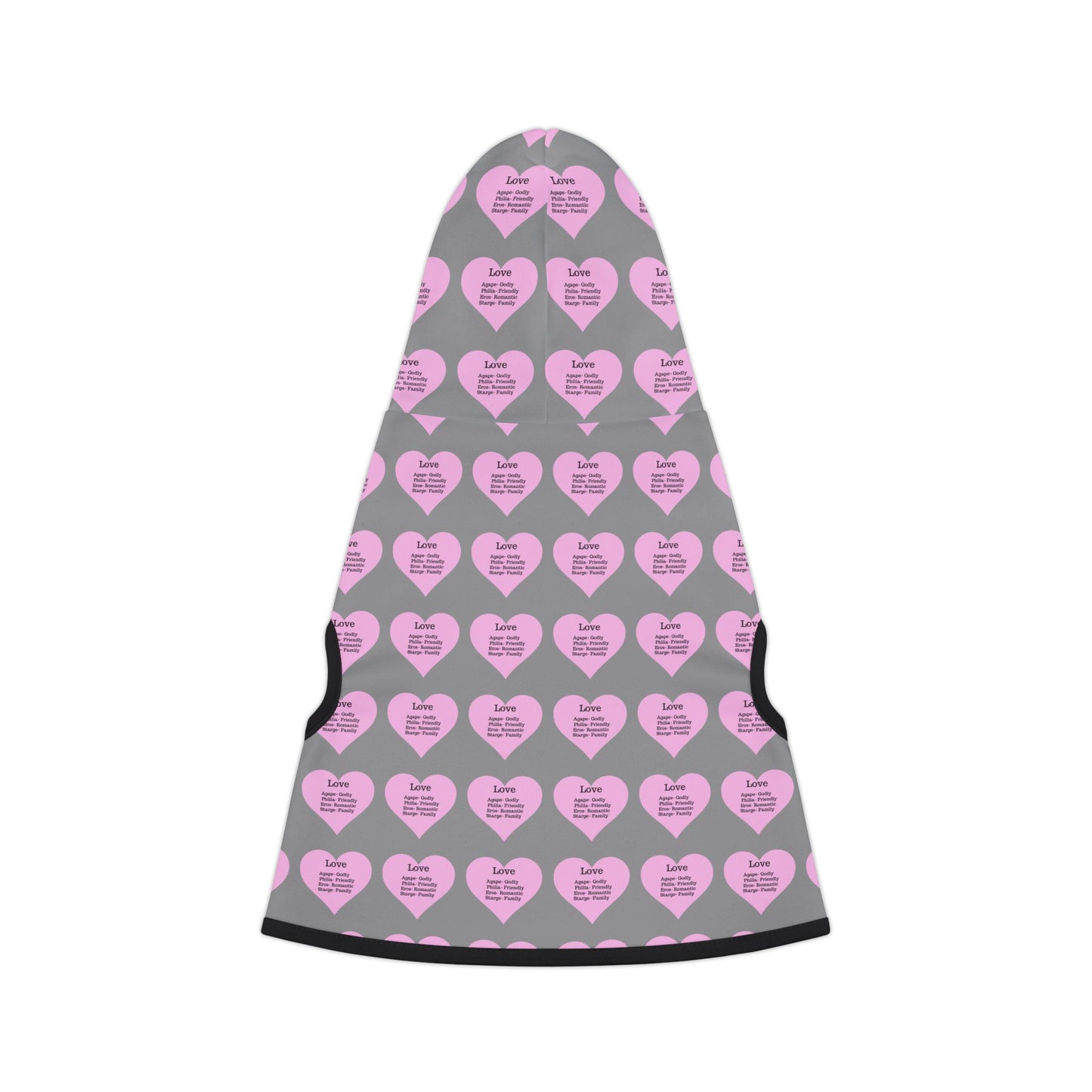 Charming Heart Pet Hoodie Pattern (Grey)