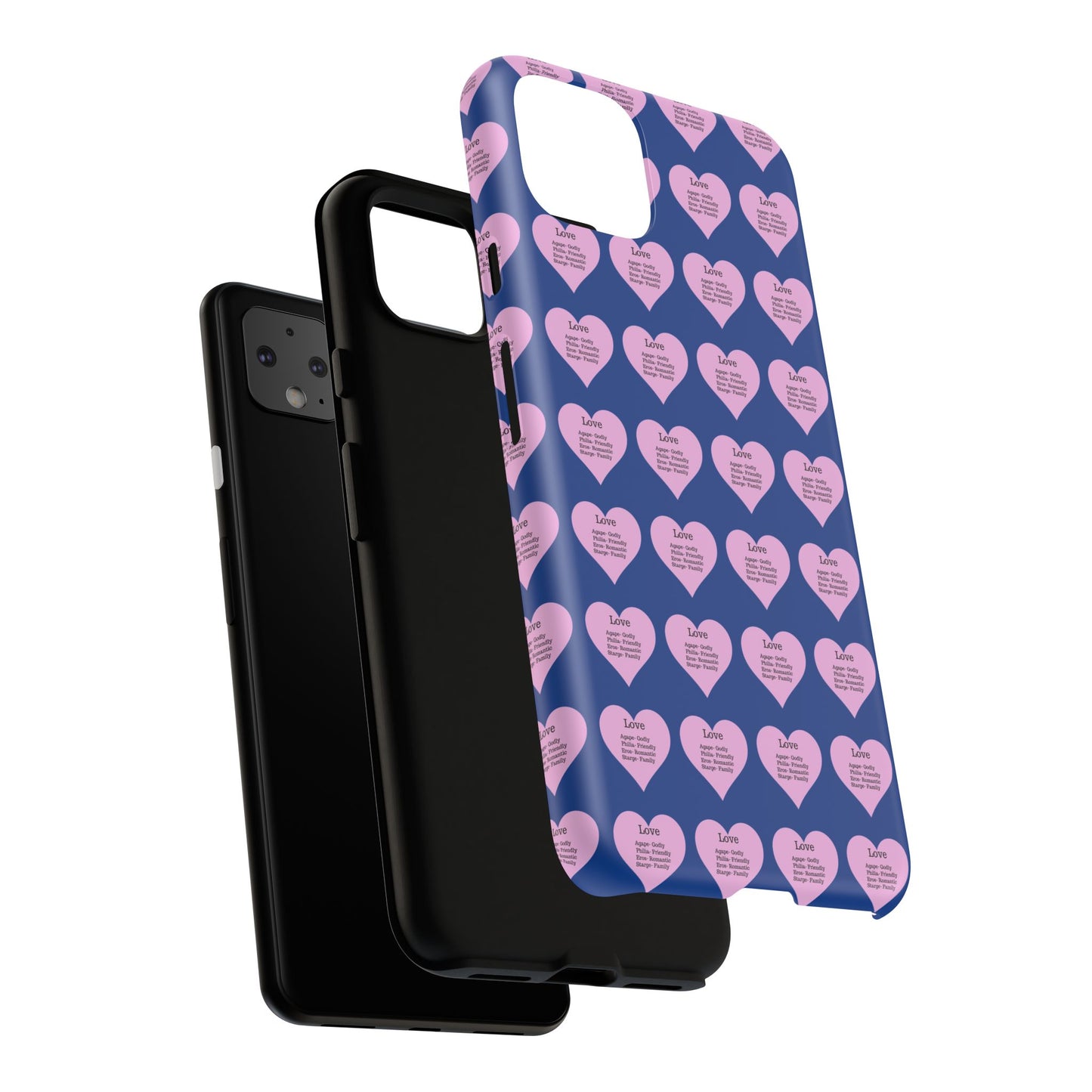 Hearts-A-Flutter Phone Case (iPhone, Google Pixel)(Dark blue)