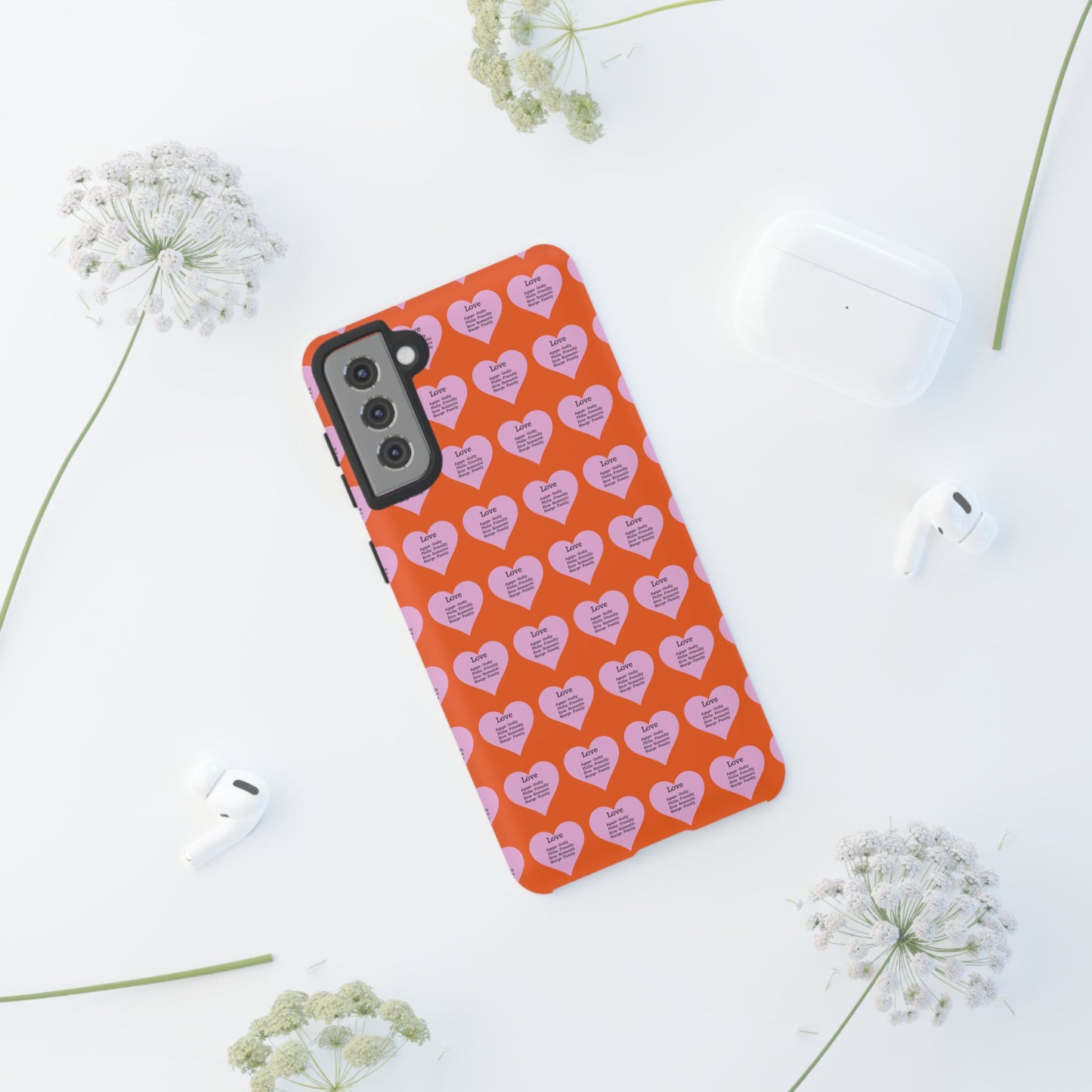 Hearts-A-Flutter Phone Case (Samsung)(Orange)