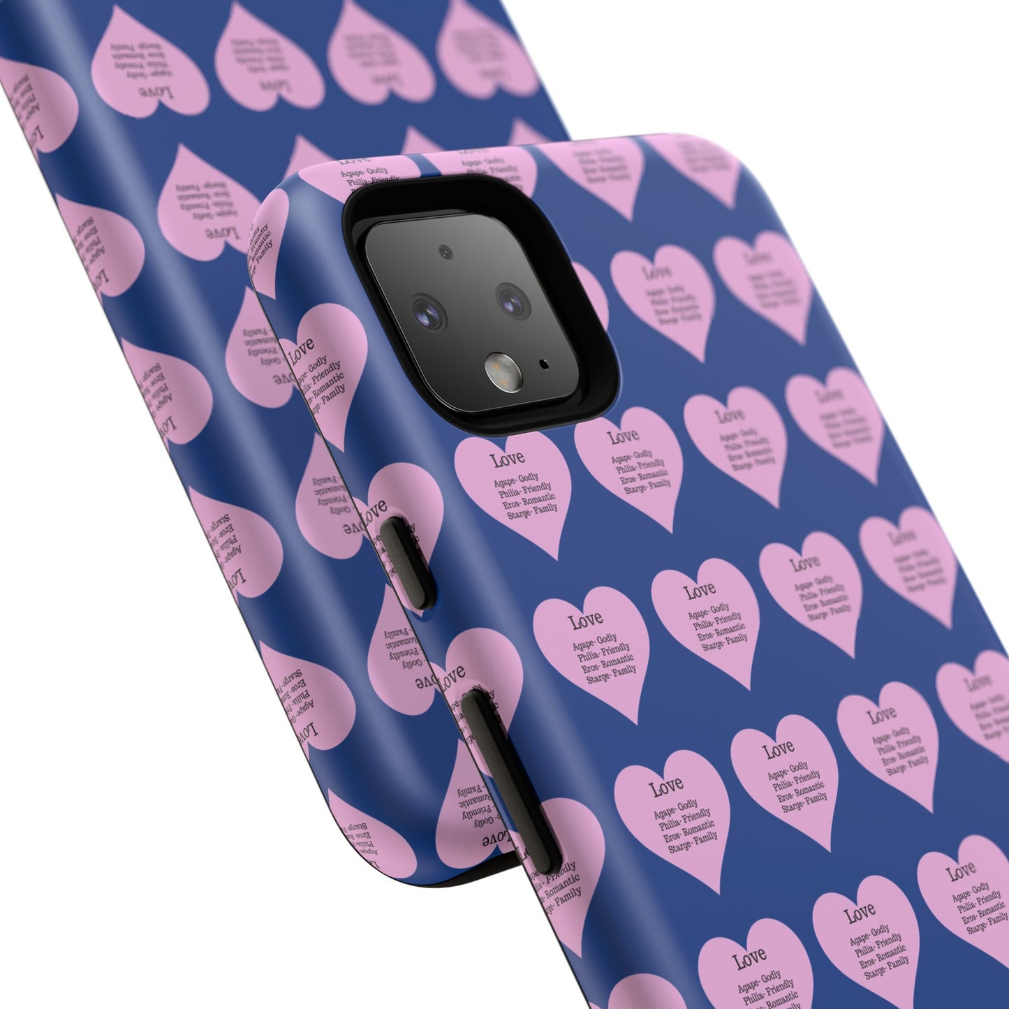 Hearts-A-Flutter Phone Case (iPhone, Google Pixel)(Dark blue)