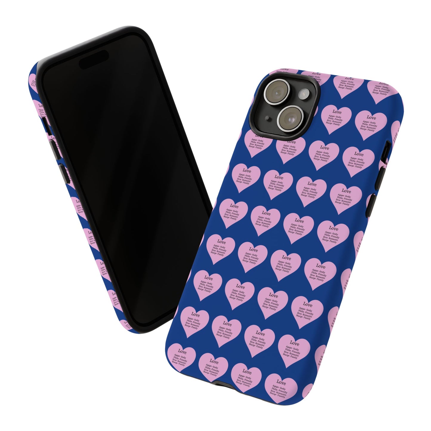 Hearts-A-Flutter Phone Case (iPhone, Google Pixel)(Dark blue)