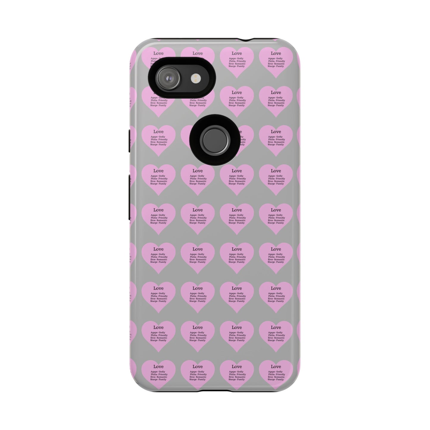Hearts-A-Flutter Phone Case (iPhone, Google Pixel)(Light grey)
