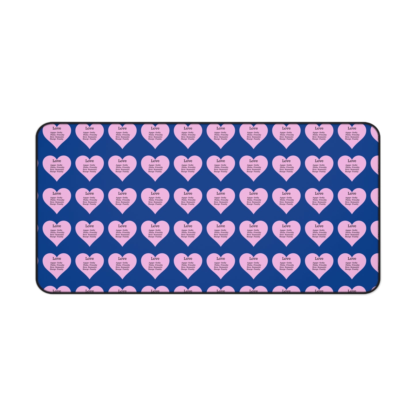 Love Hearts Desk Mat (Dark blue)