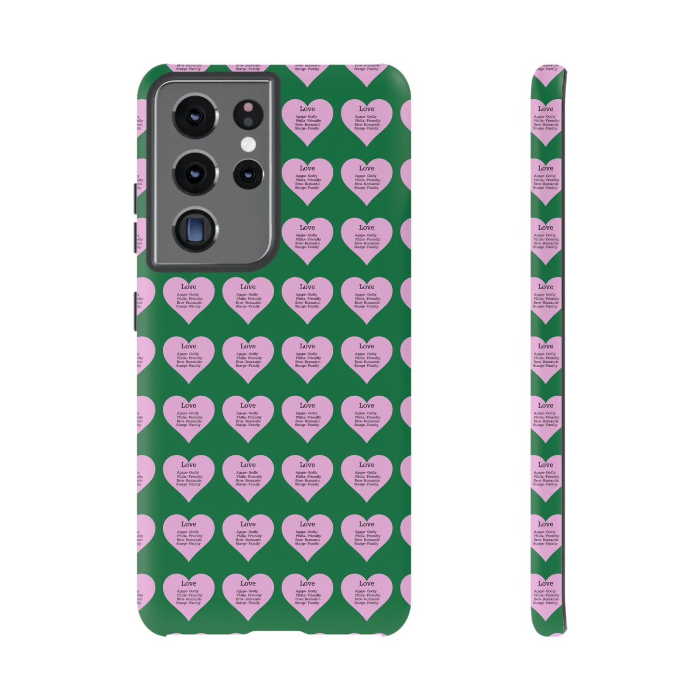 Hearts-A-Flutter Phone Case (Samsung)(Dark green)