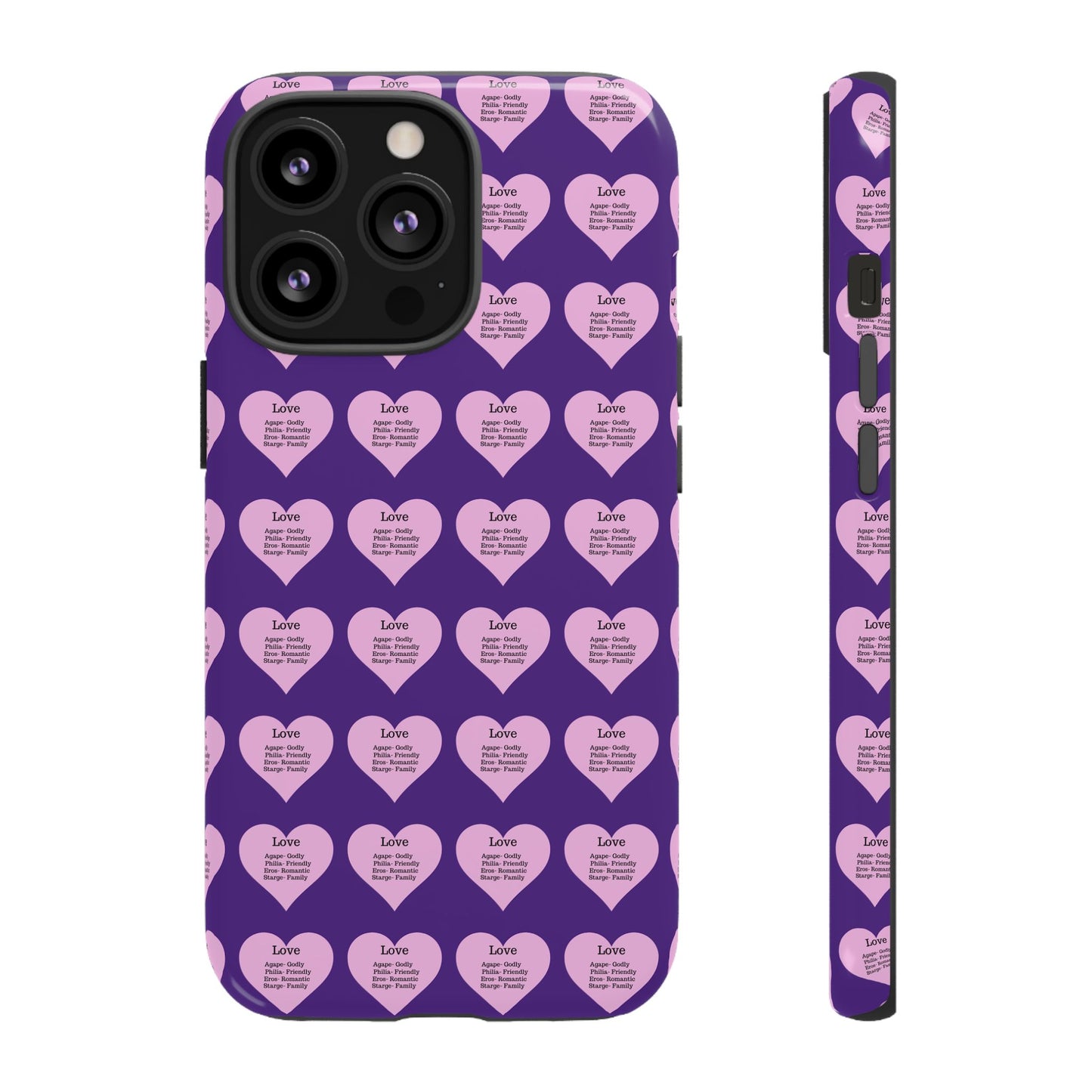 Hearts-A-Flutter Phone Case (iPhone, Google Pixel)(Purple)