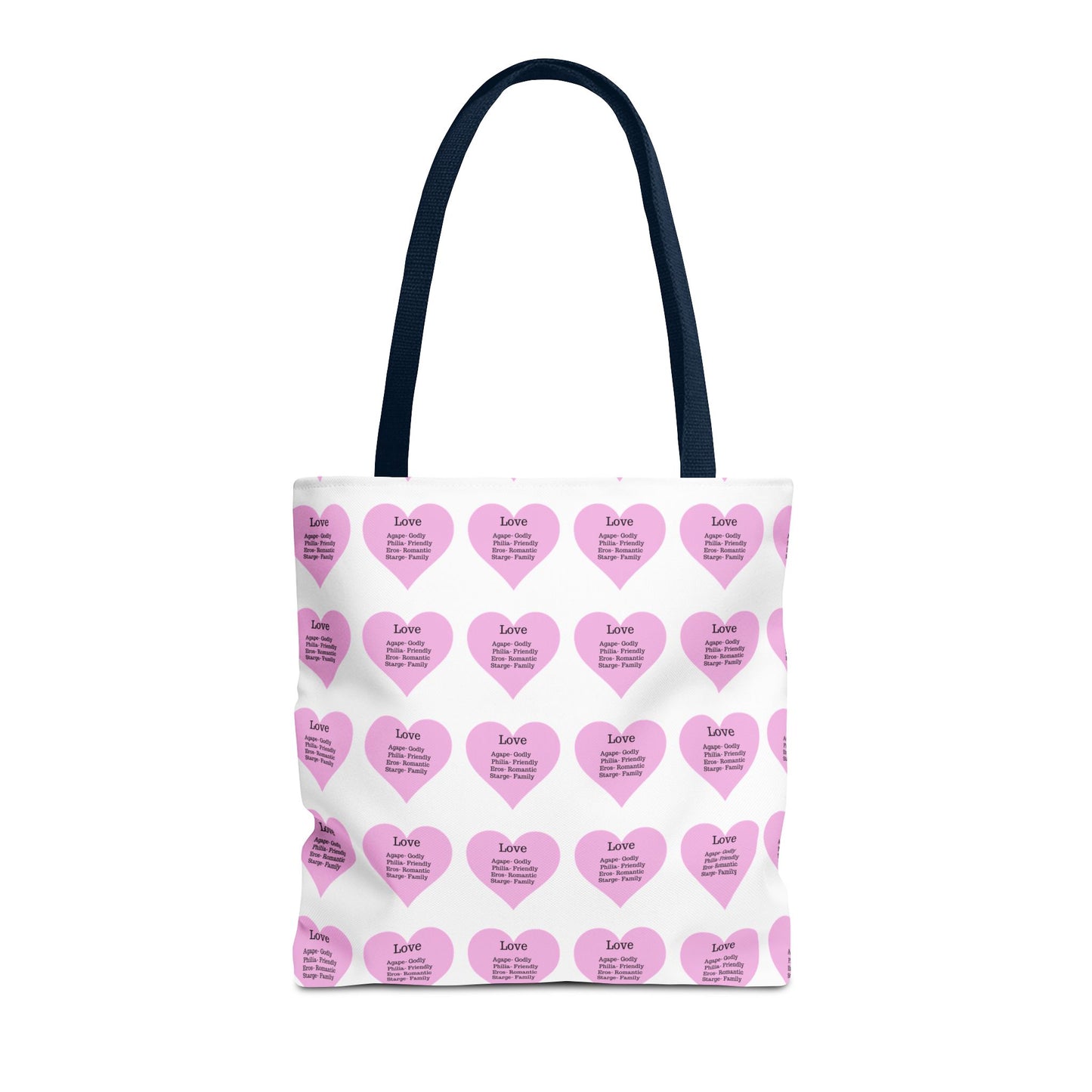 Pink Hearts Tote Bag (White)