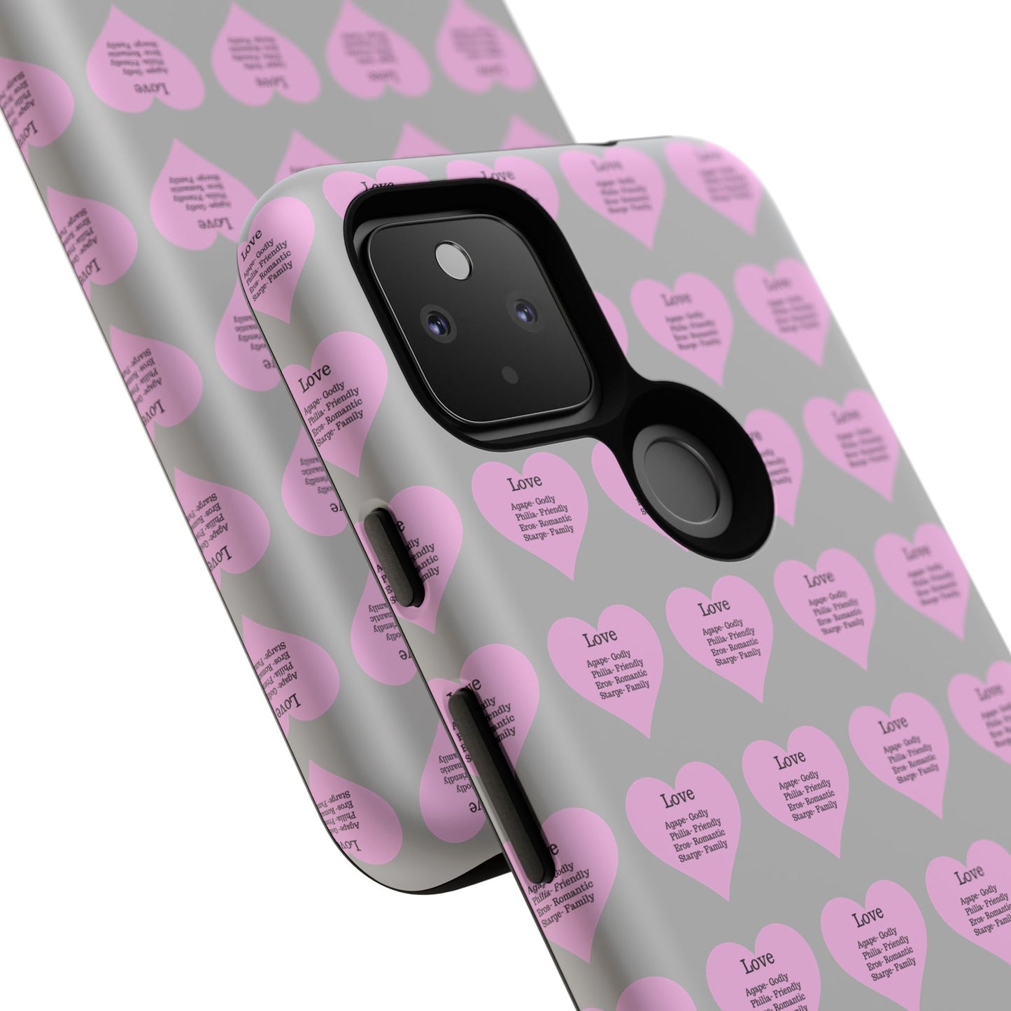 Hearts-A-Flutter Phone Case (iPhone, Google Pixel)(Light grey)