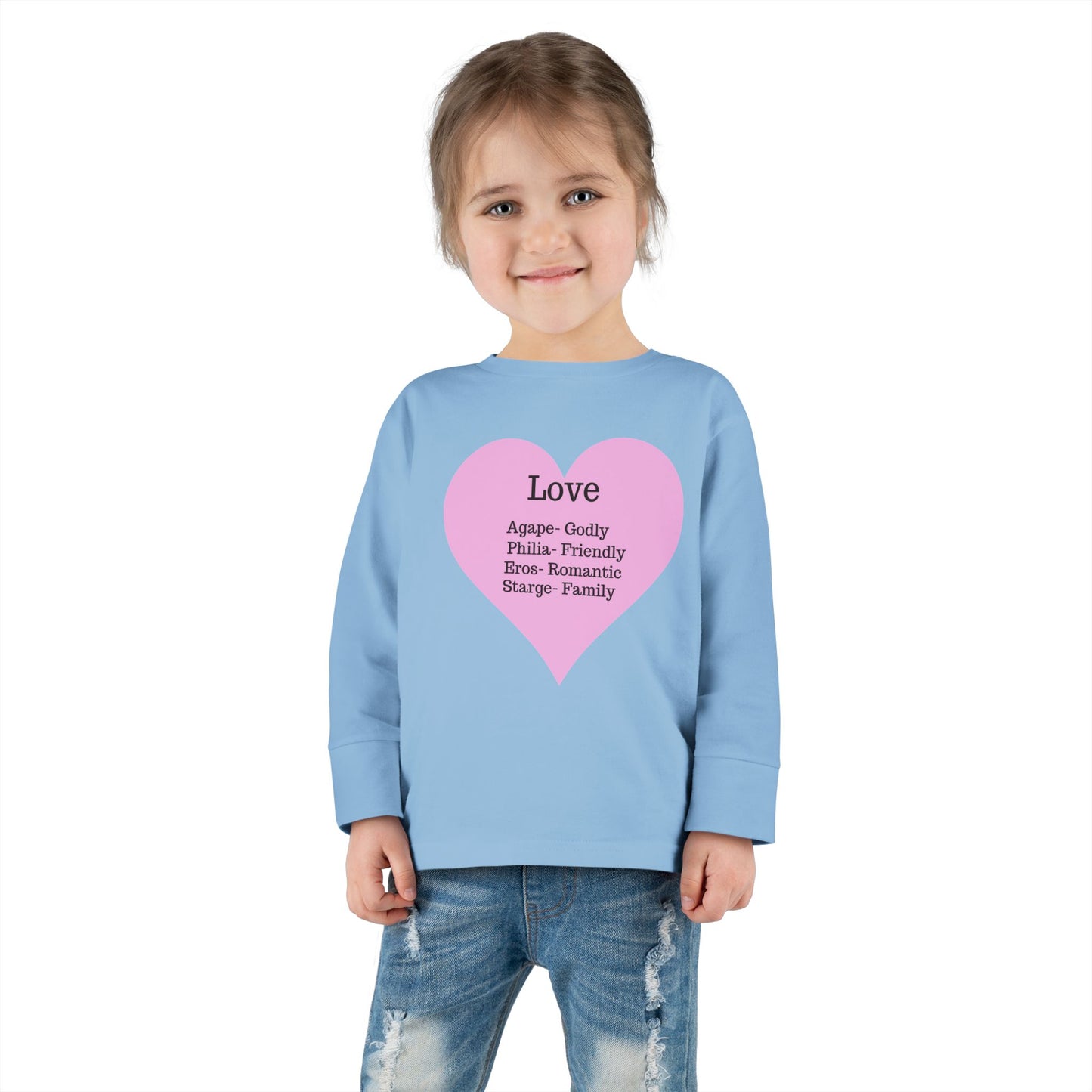 Types of Love Heart Toddler Long Sleeve Tee