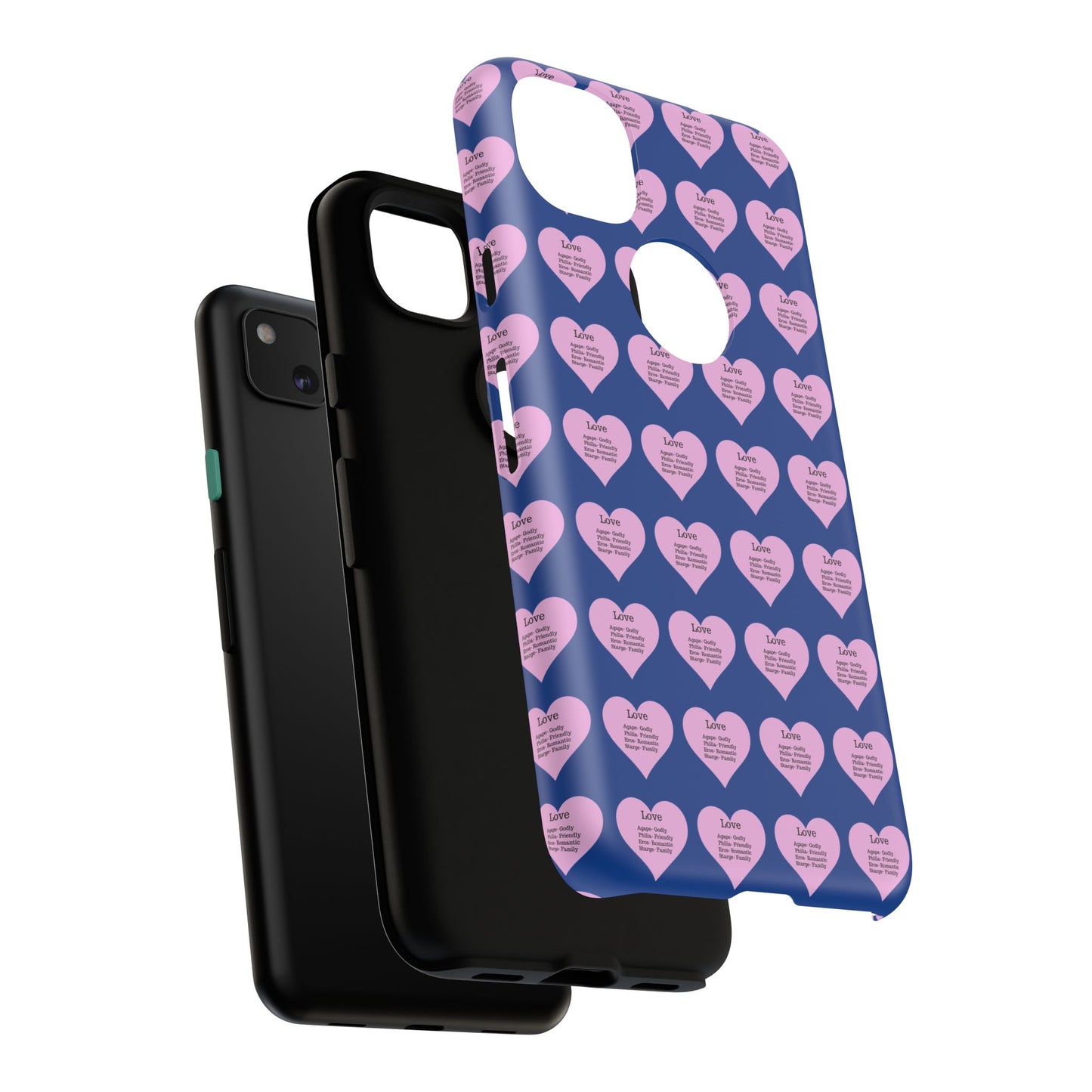 Hearts-A-Flutter Phone Case (iPhone, Google Pixel)(Dark blue)