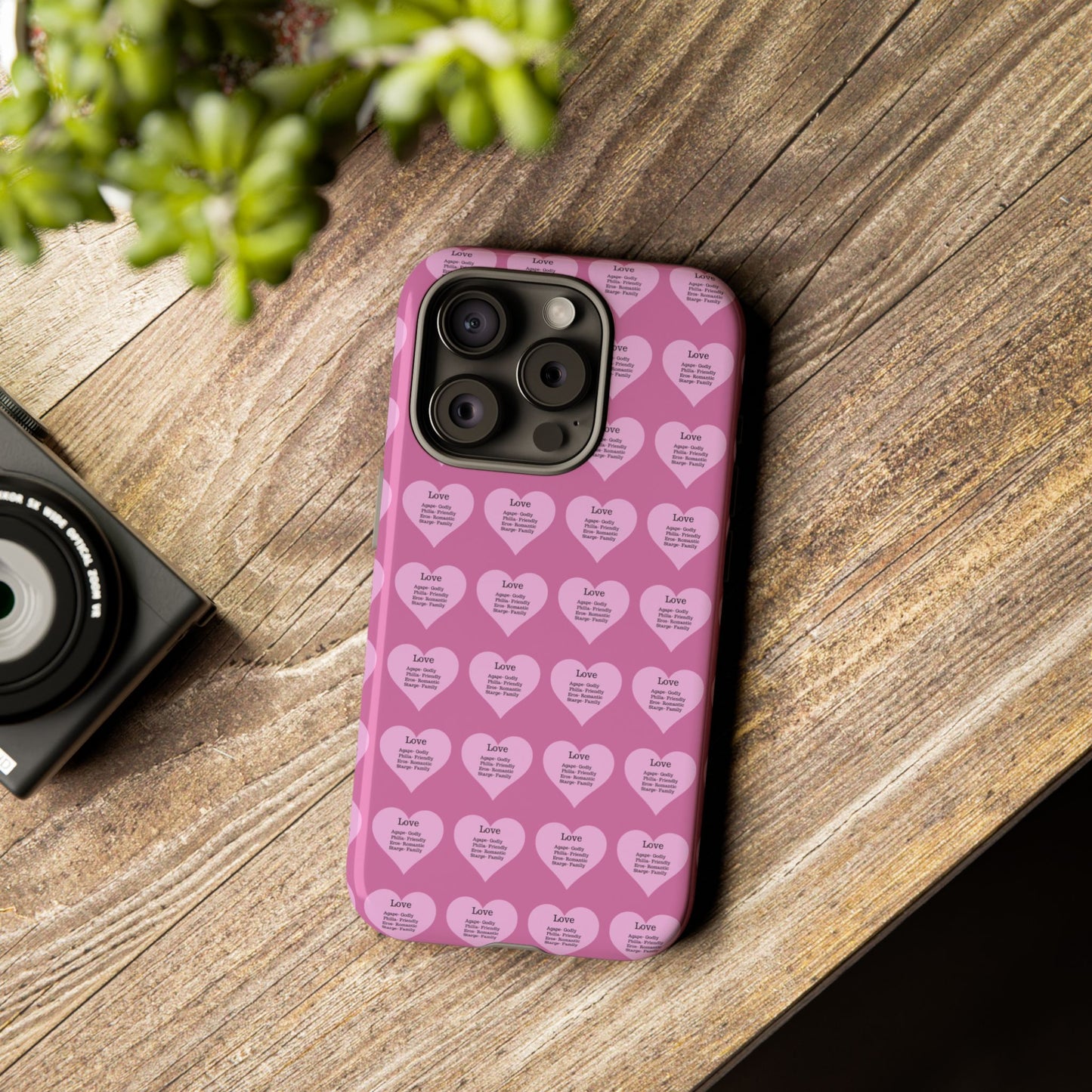 Hearts-A-Flutter Phone Case (iPhone, Google Pixel)(Light pink)