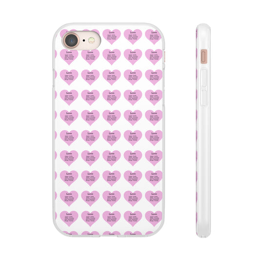 Pink Hearts Transparent Phone Case