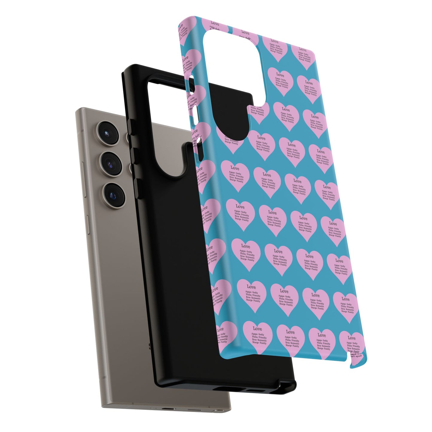 Hearts-A-Flutter Phone Case (Samsung)(Turquoise)