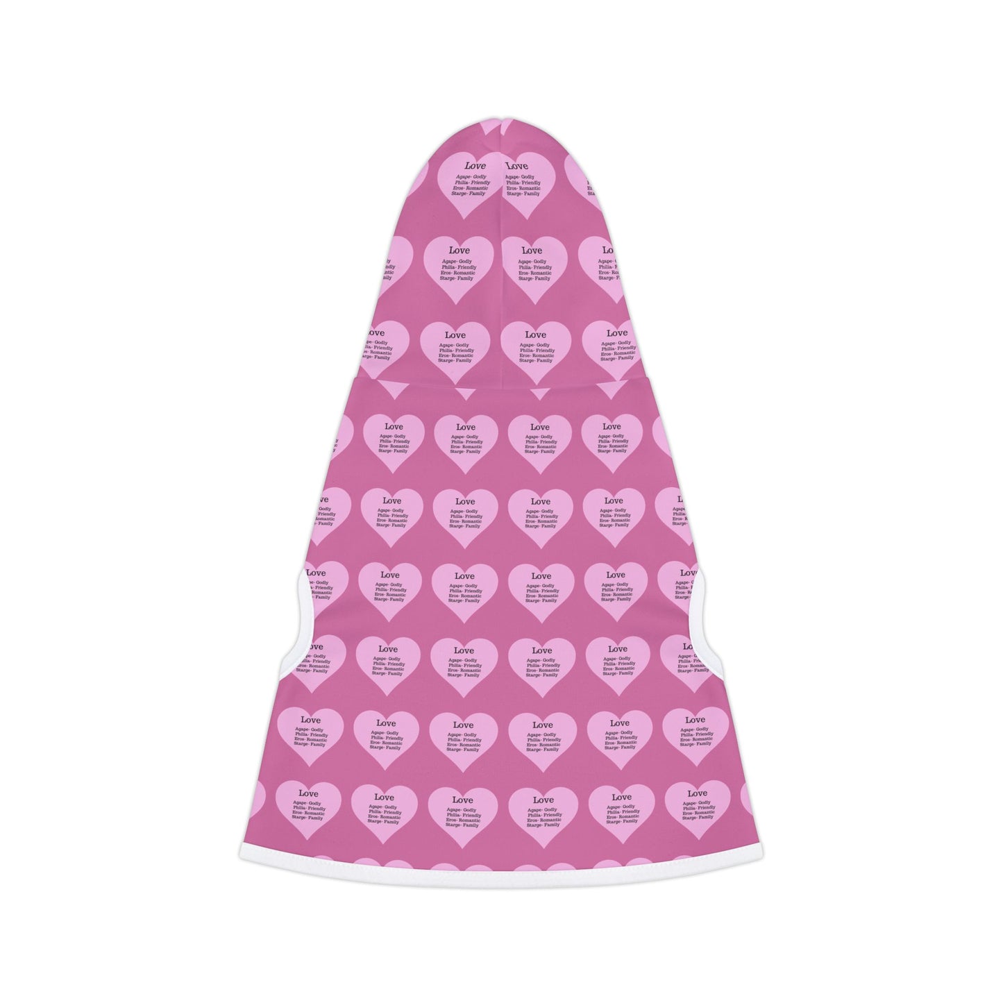 Charming Heart Pet Hoodie Pattern (Light pink)
