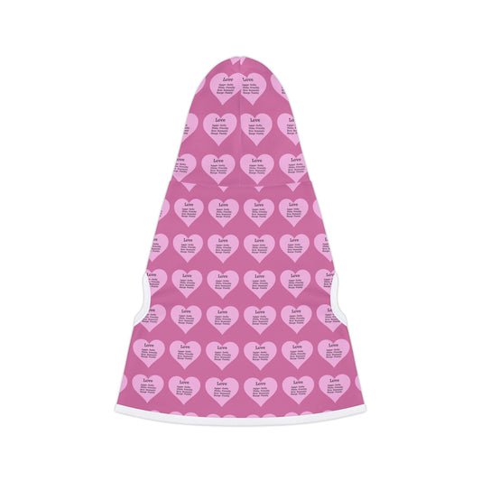 Charming Heart Pet Hoodie Pattern (Light pink)