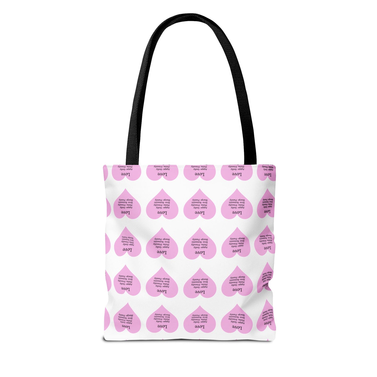 Pink Hearts Tote Bag (White)