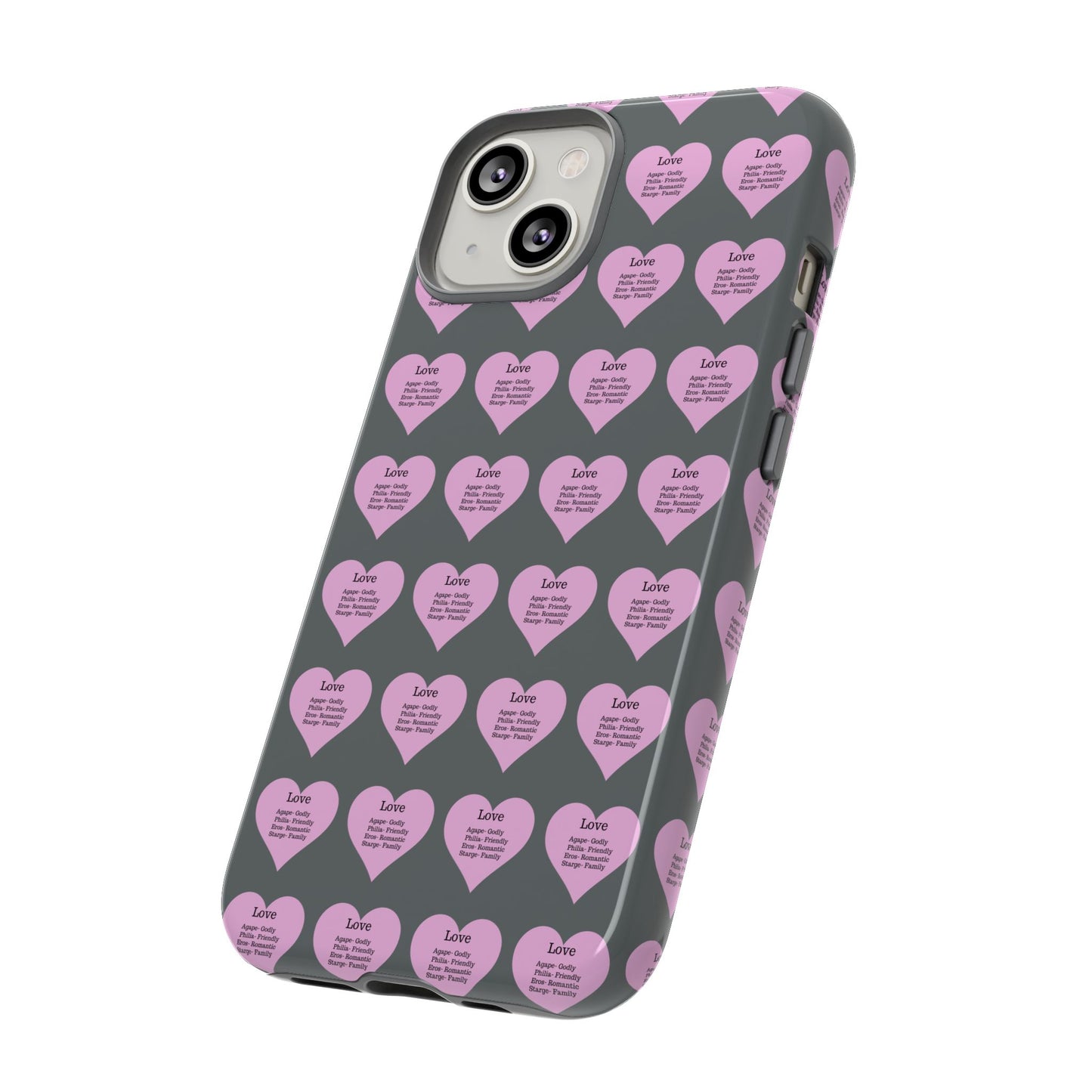 Hearts-A-Flutter Phone Case (iPhone, Google Pixel)(Dark grey)