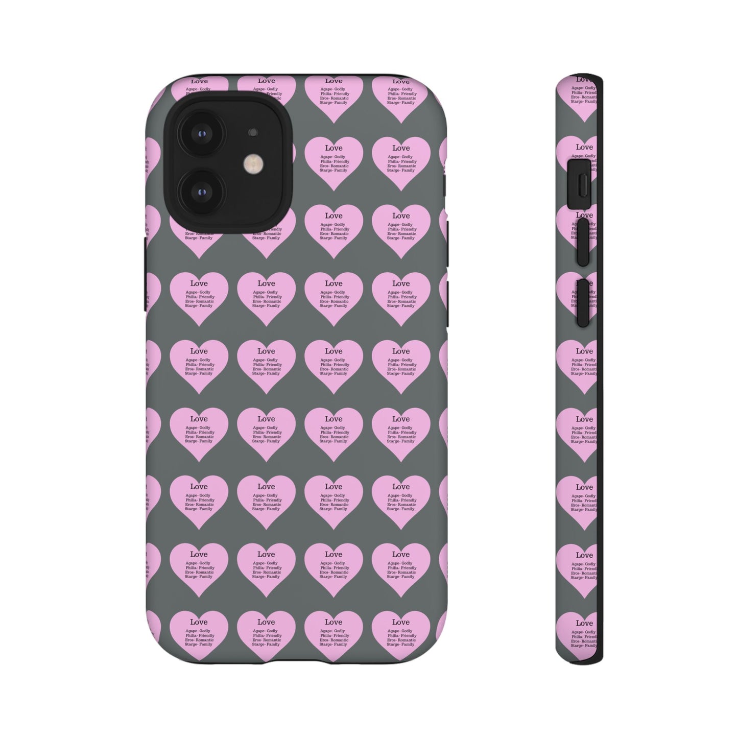 Hearts-A-Flutter Phone Case (iPhone, Google Pixel)(Dark grey)