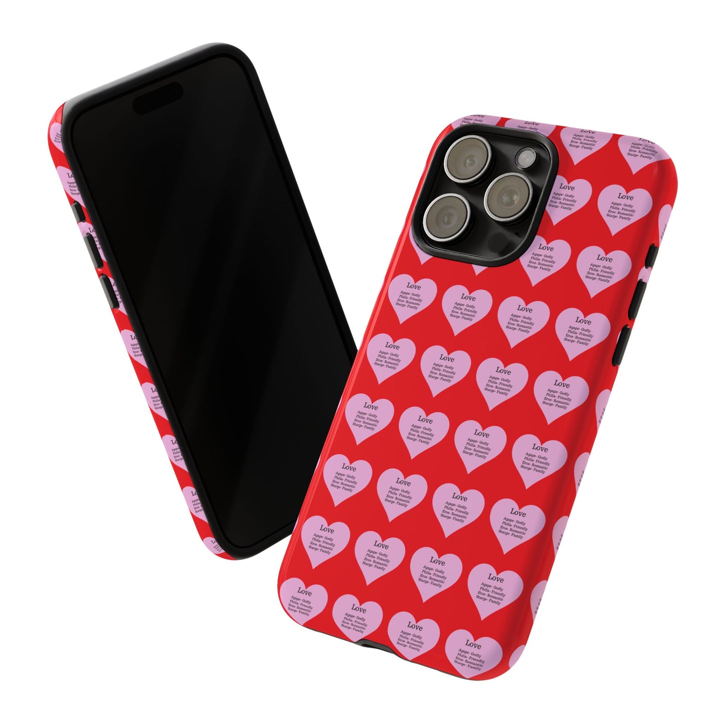 Hearts-A-Flutter Phone Case (iPhone, Google Pixel)(Red)