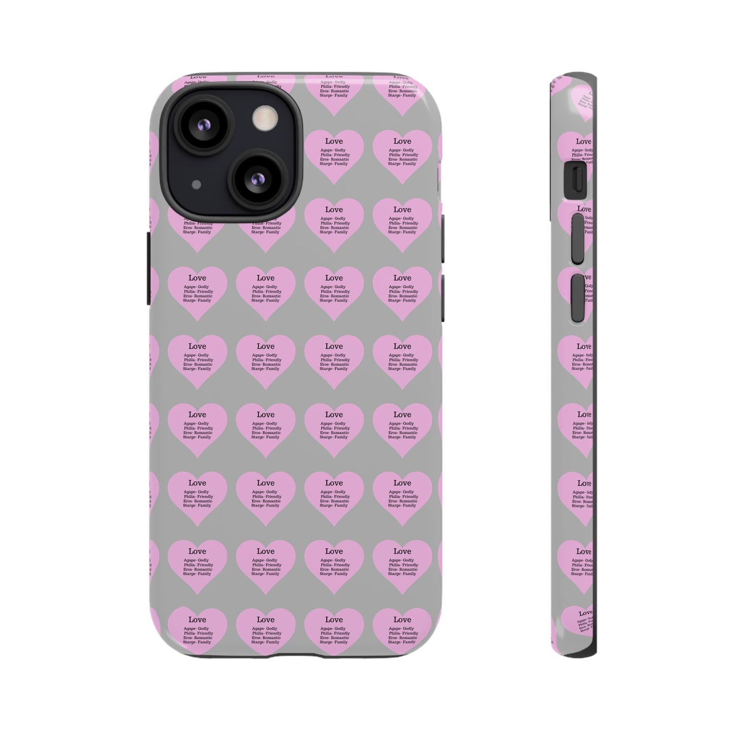 Hearts-A-Flutter Phone Case (iPhone, Google Pixel)(Light grey)