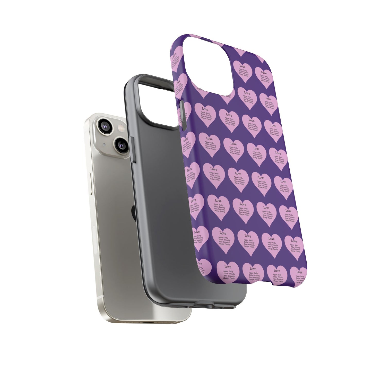Hearts-A-Flutter Phone Case (iPhone, Google Pixel)(Purple)