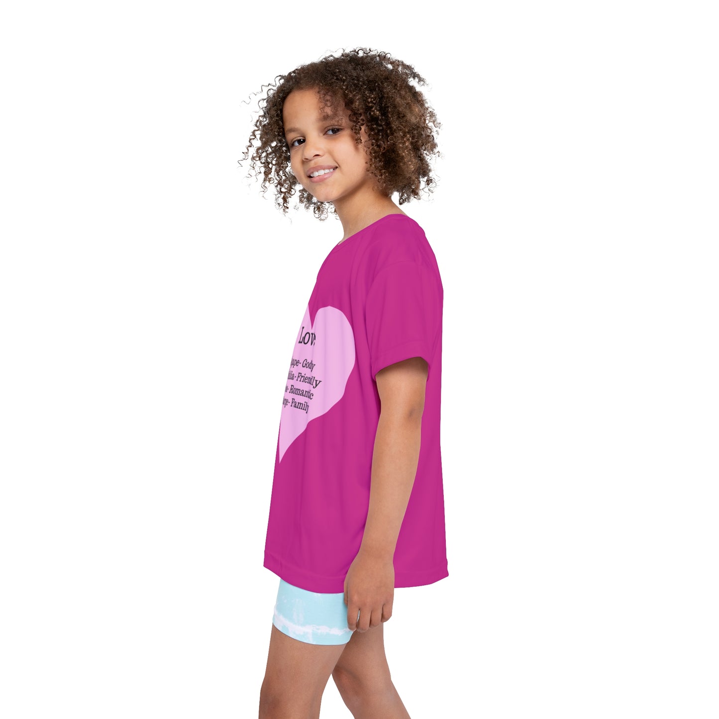 Types of Love Heart Kids Performance Jersey (Pink)