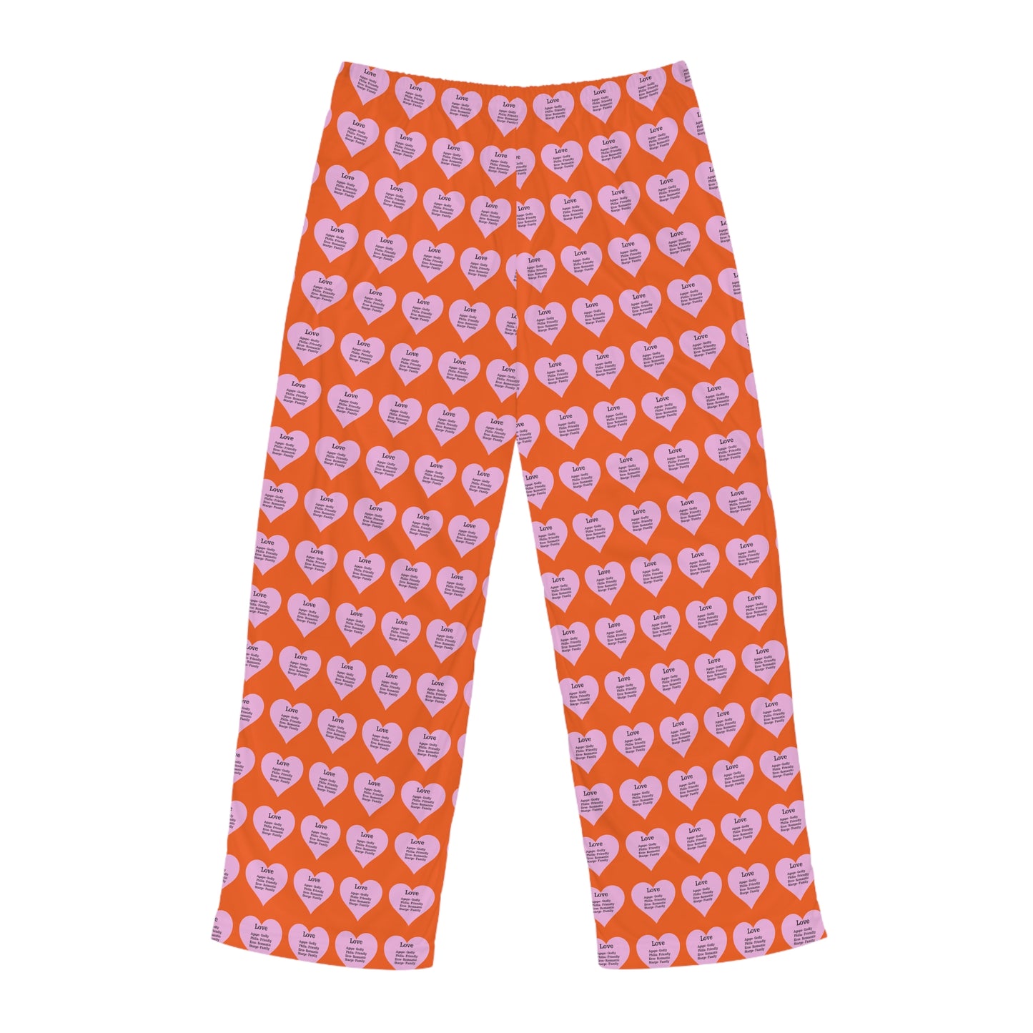 Men's All-Over Print Pajama Pants (Orange)