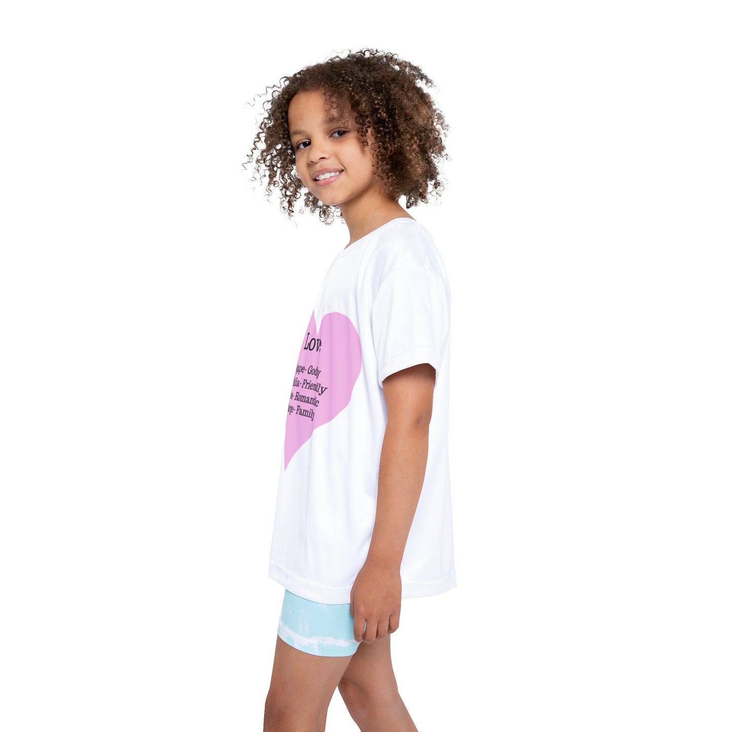 Types of Love Heart Kids Performance Jersey (White)