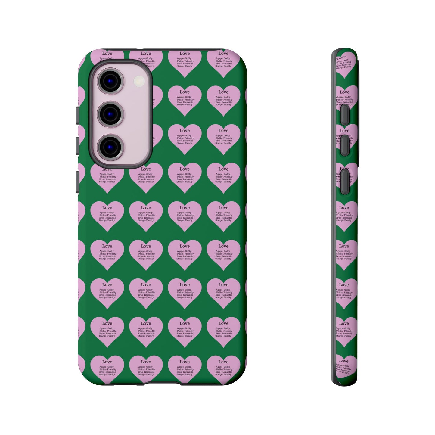 Hearts-A-Flutter Phone Case (Samsung)(Dark green)